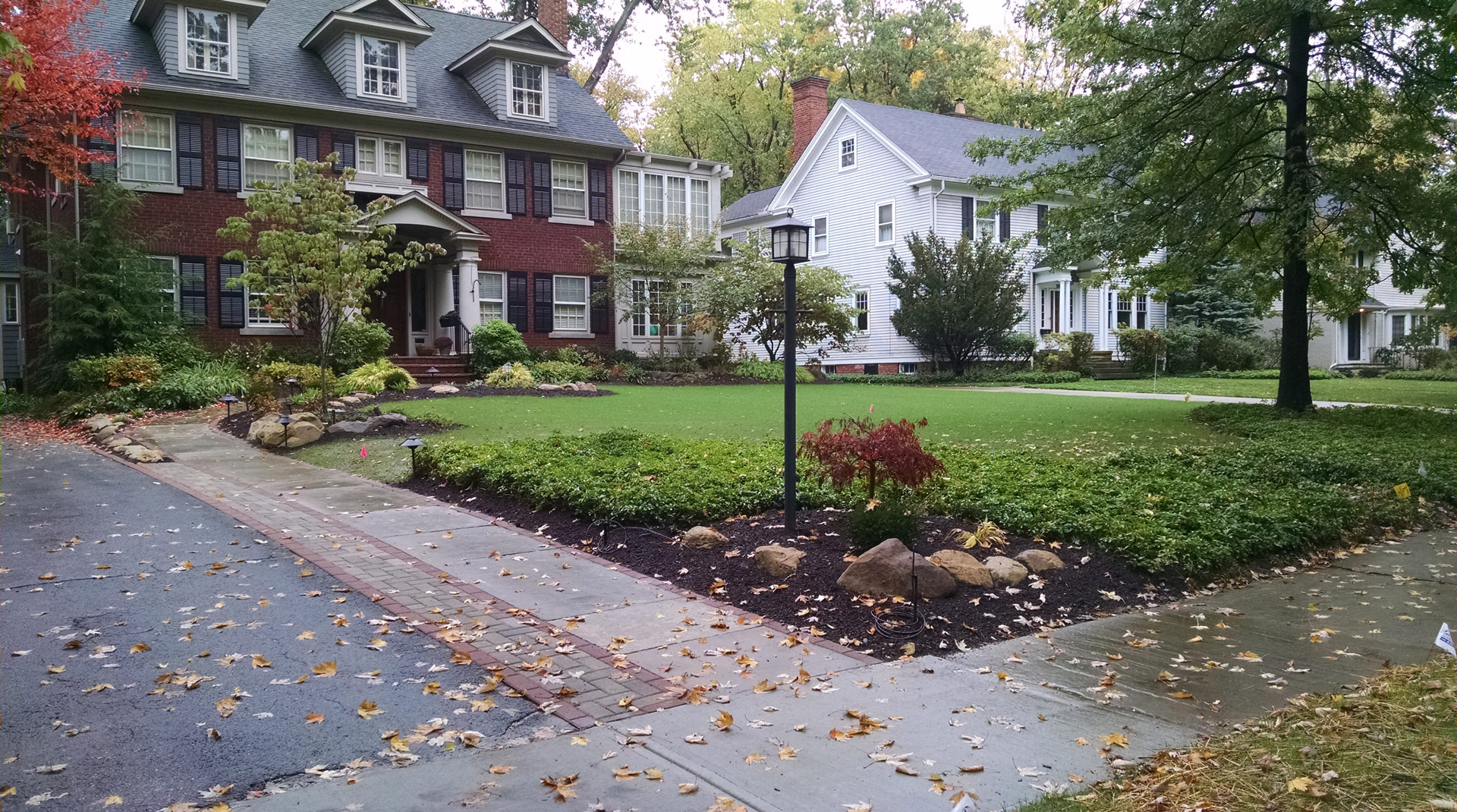 landscaped garden area